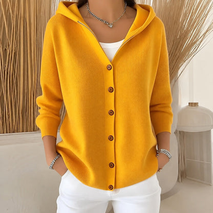 Cardigan femme à capuche manches longues coupe oversize