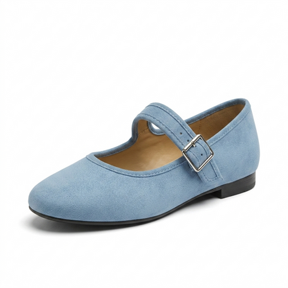 Ballet Flats for Women | Suede | Adjustable Strap, Guaranteed Comfort