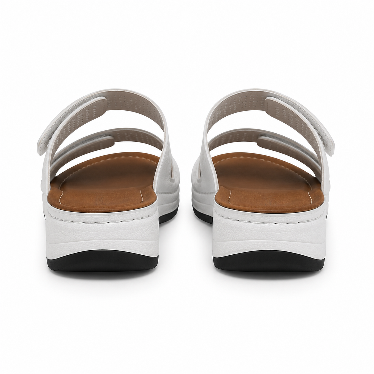 Women's Orthopedic Sandals with Double Adjustable Straps and Cushioned Sole