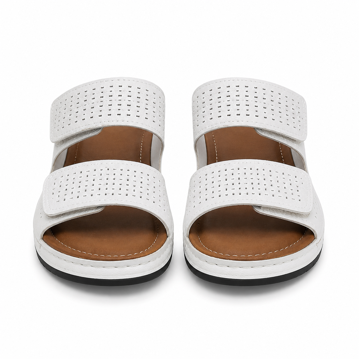 Women's Orthopedic Sandals with Double Adjustable Straps and Cushioned Sole