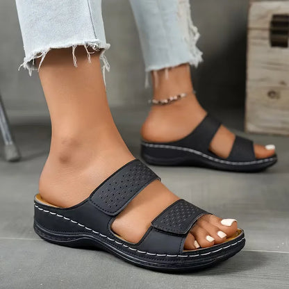 Sandales Orthopédiques Femme | Doubles Bandes, Semelle Coussinée