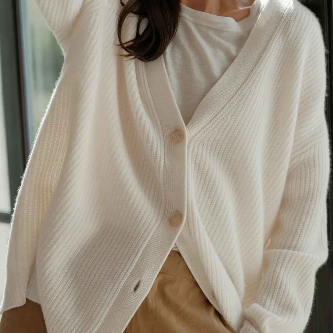 Cardigan femme cachemire oversize coupe ample et fluide