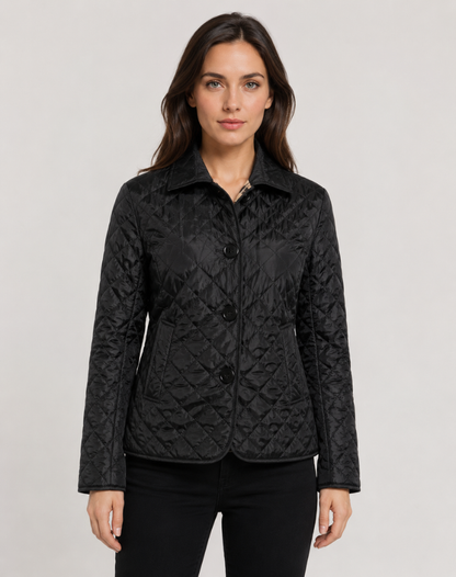 Veste matelassée femme légère avec col structuré et fermeture boutonnée