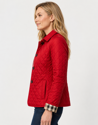 Veste matelassée femme légère avec col structuré et fermeture boutonnée