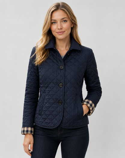 Veste matelassée femme légère avec col structuré et fermeture boutonnée