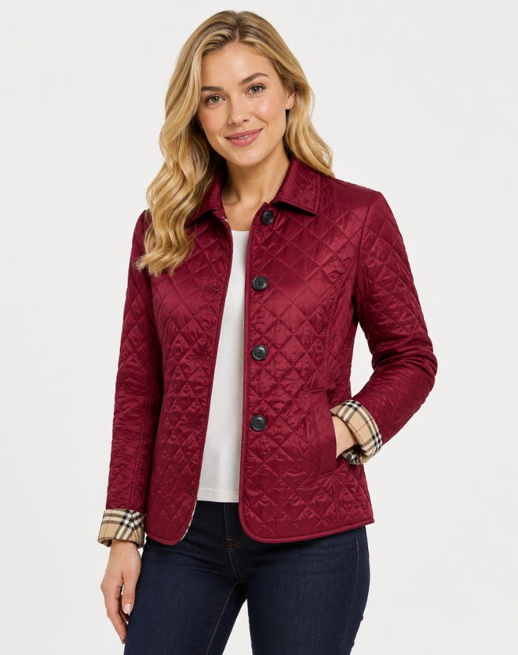 Veste matelassée femme légère avec col structuré et fermeture boutonnée