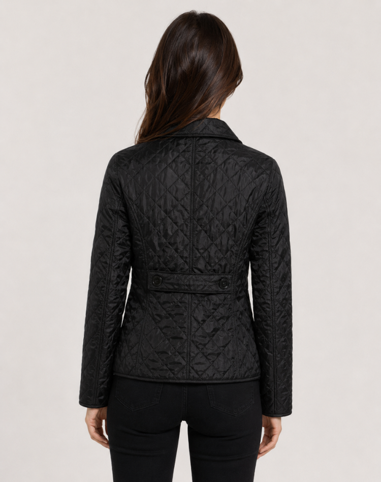 Veste matelassée femme légère avec col structuré et fermeture boutonnée