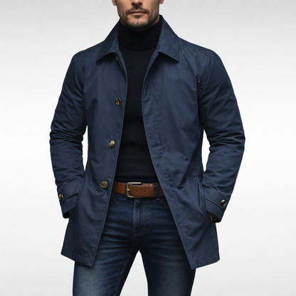 Manteau Casual | Coupe Droite, Col Montant | Gris, Bleu Marine, Noir, Beige