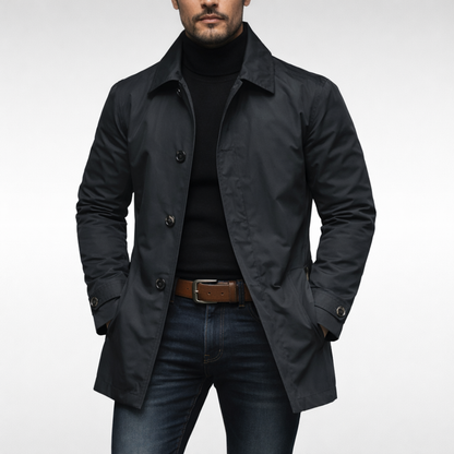 Manteau Casual | Coupe Droite, Col Montant | Gris, Bleu Marine, Noir, Beige