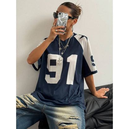 Maillot de sport surdimensionné | Imprimé numérique | Streetwear Y2K