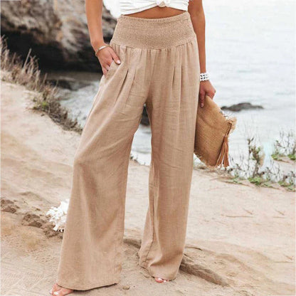 Pantalon lin | Élastique, Respirant, Été