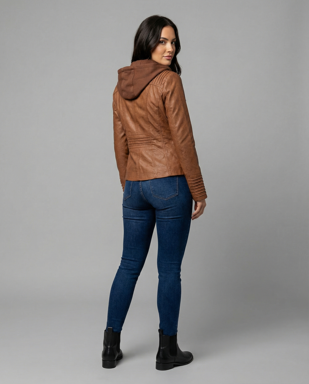 Veste Cuir Femme | Imperméable avec Capuche | Doublure Souple