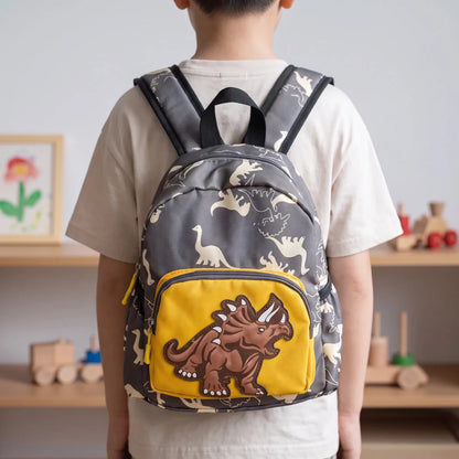 Sac à Dos Maternelle Dinosaure | Sac à Dos Conique Enfant | Vert, Rouge, Jaune