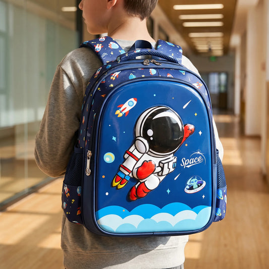 Sac à dos scolaire | Thème spatial 3D, 20-35L | Pour enfants