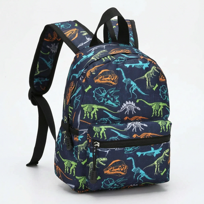Sac à dos scolaire pour enfants | Bleu, motif | 30×23 cm