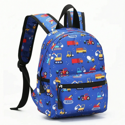 Sac à dos scolaire pour enfants | Bleu, motif | 30×23 cm