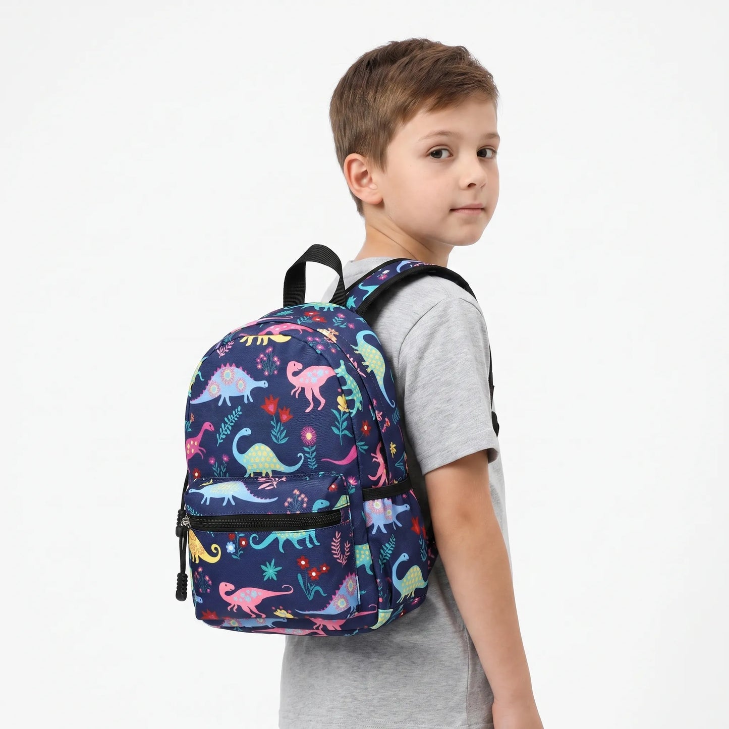 Sac à dos scolaire pour enfants | Bleu, motif | 30×23 cm