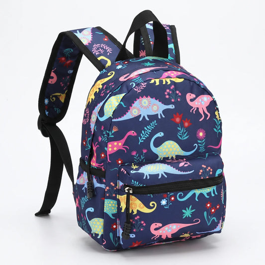 Sac à dos scolaire pour enfants | Bleu, motif | 30×23 cm