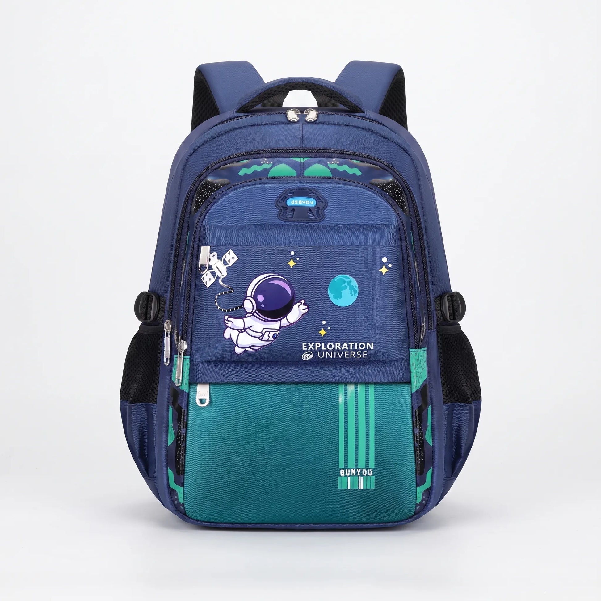 Sac à dos scolaire | Plusieurs poches, motif astronaute | 46 cm