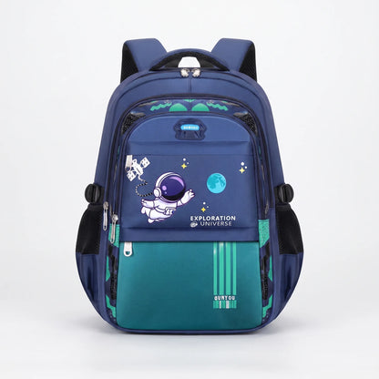 Sac à dos scolaire | Plusieurs poches, motif astronaute | 46 cm