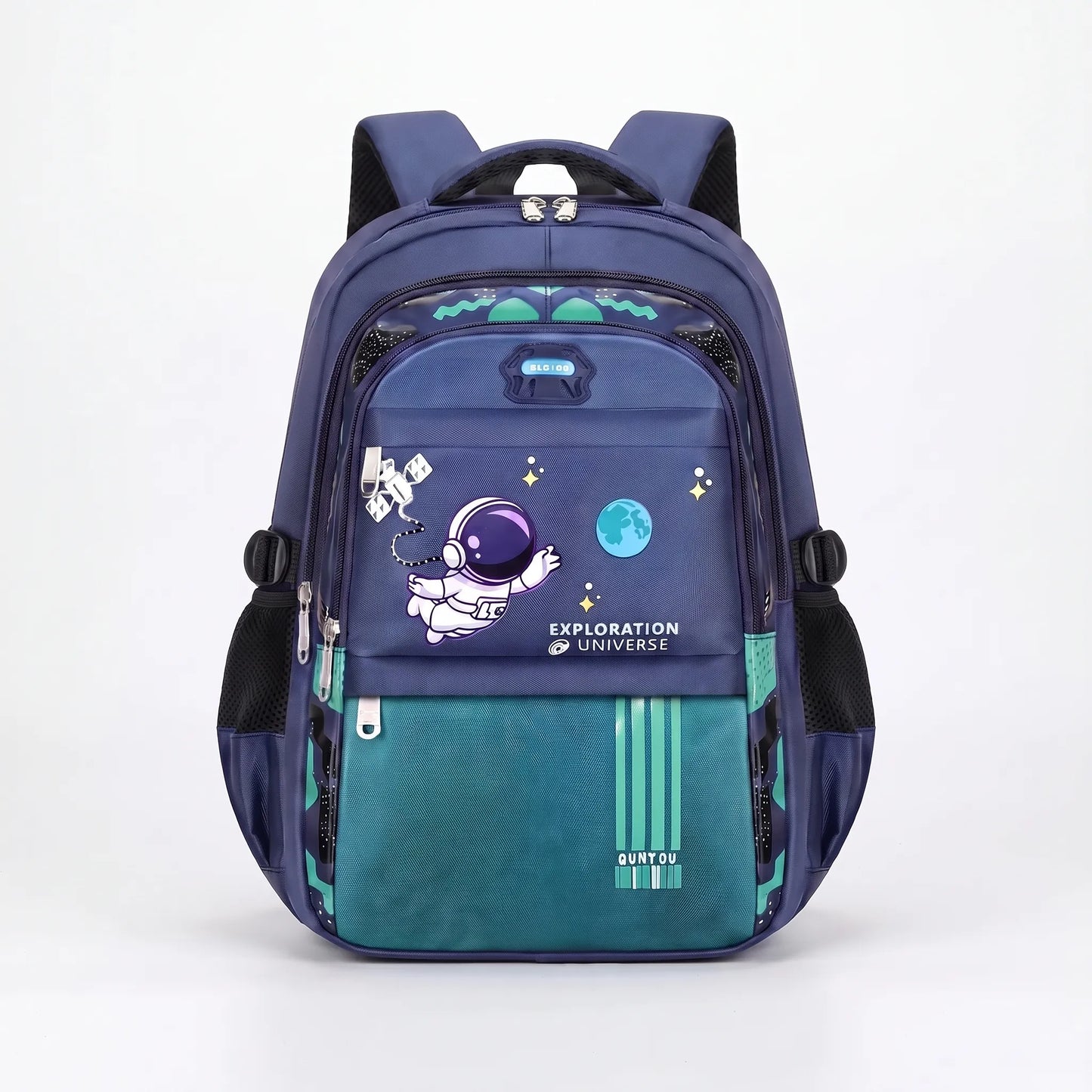Sac à dos scolaire | Plusieurs poches, motif astronaute | 46 cm