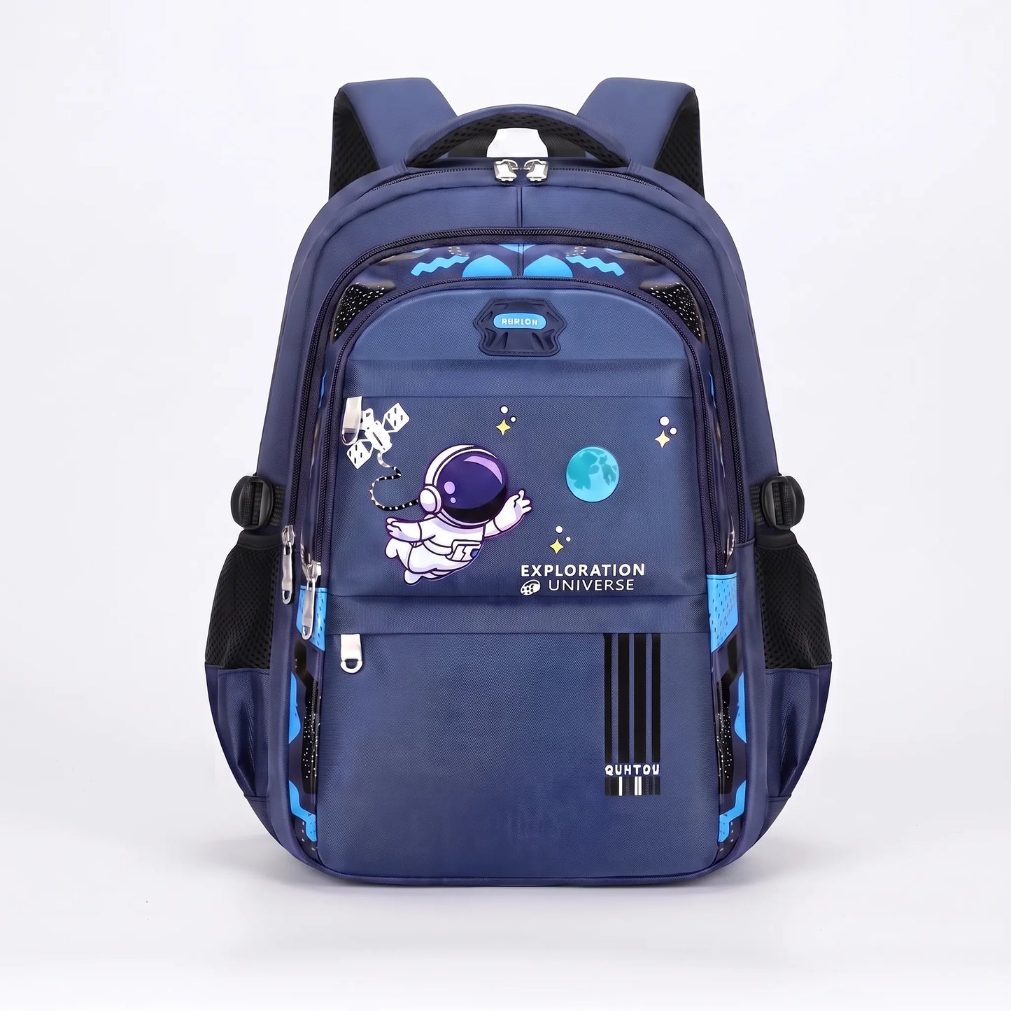 Sac à dos scolaire | Plusieurs poches, motif astronaute | 46 cm