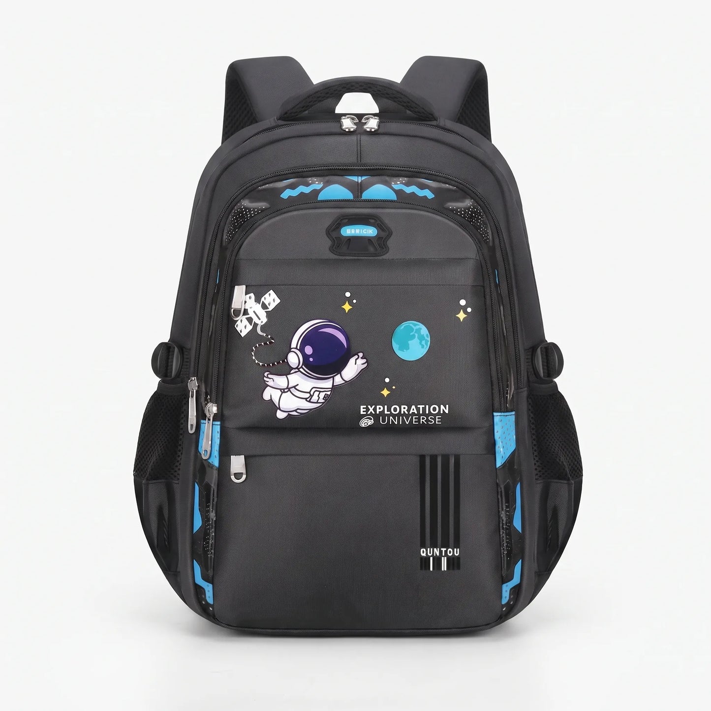 Sac à dos scolaire | Plusieurs poches, motif astronaute | 46 cm