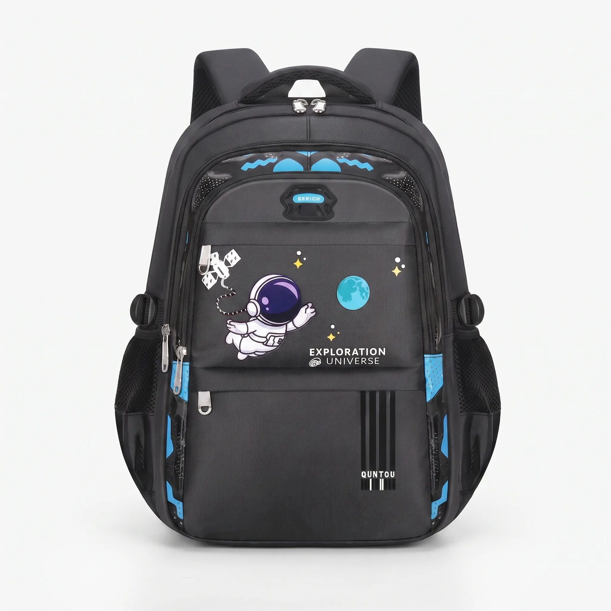 Sac à dos scolaire | Plusieurs poches, motif astronaute | 46 cm