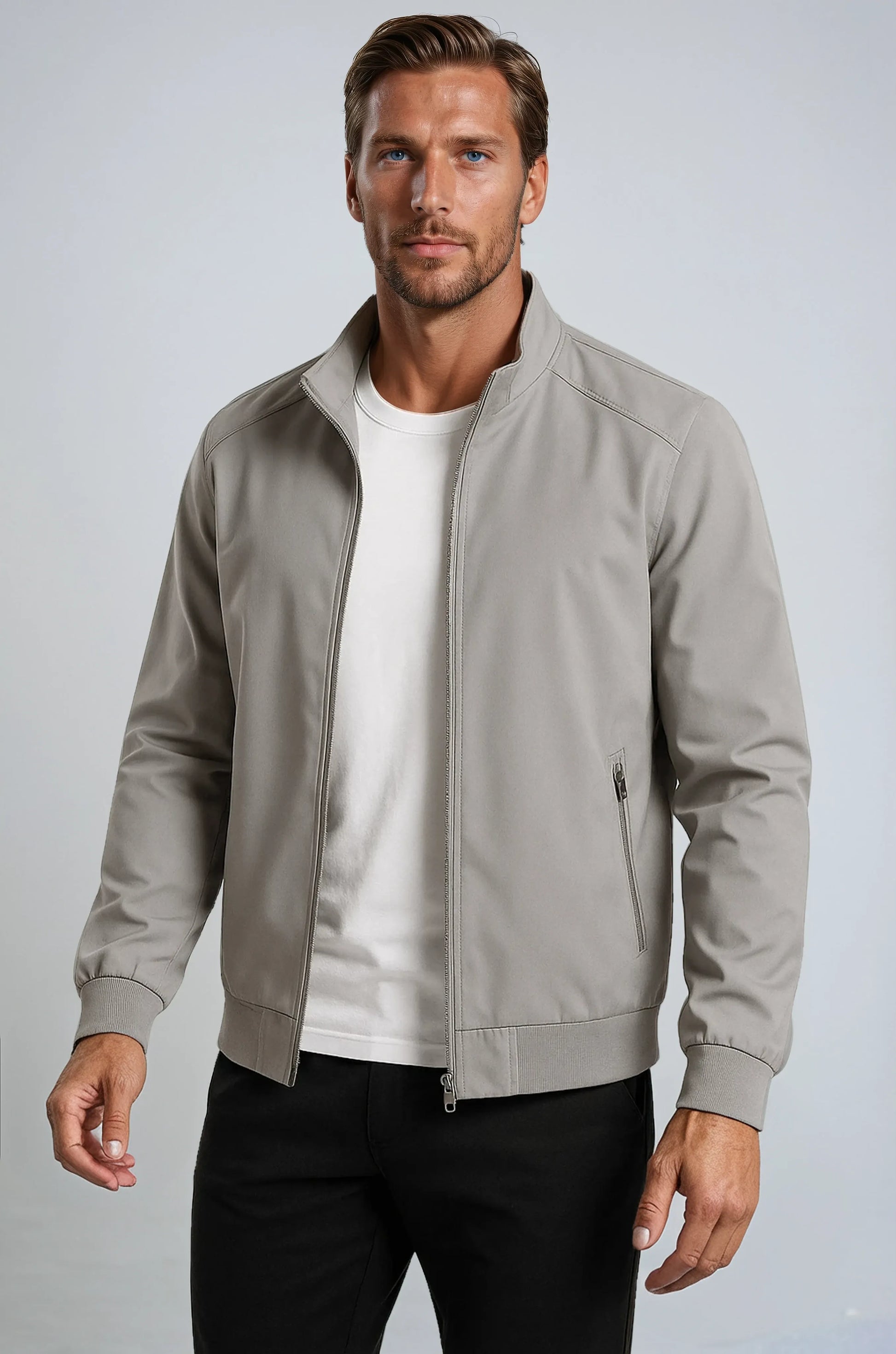 Veste de Transition Homme | Gris Bomber, Polyester Léger