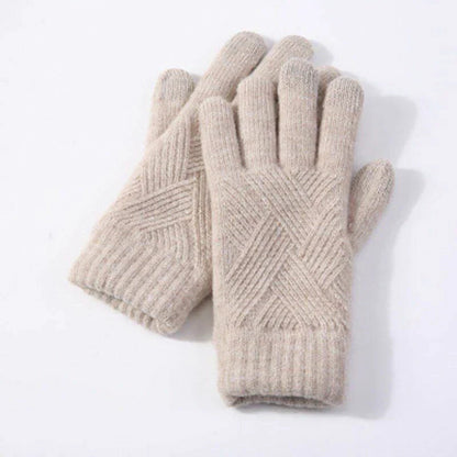 Gants femme tricot compatibles écran tactile, chauds et extensibles pour l'hiver