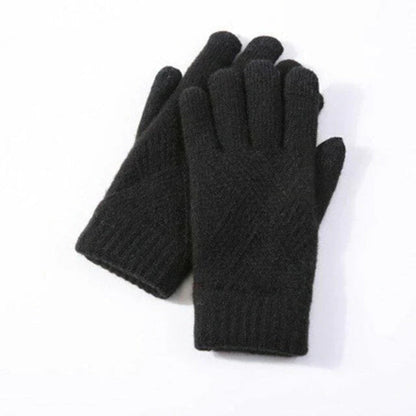 Gants femme tricot compatibles écran tactile, chauds et extensibles pour l'hiver