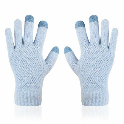 Gants femme tricot compatibles écran tactile, chauds et extensibles pour l'hiver