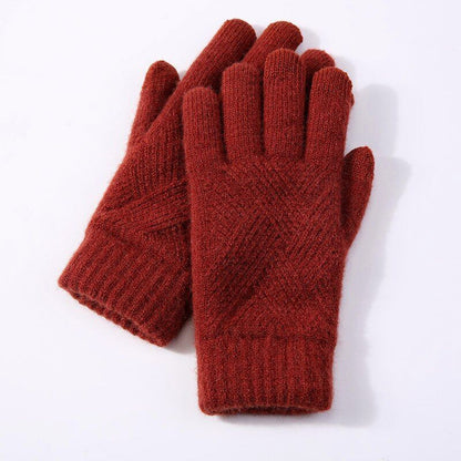 Gants femme tricot compatibles écran tactile, chauds et extensibles pour l'hiver