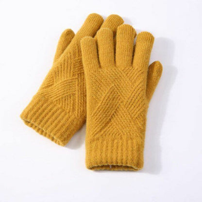 Gants femme tricot compatibles écran tactile, chauds et extensibles pour l'hiver