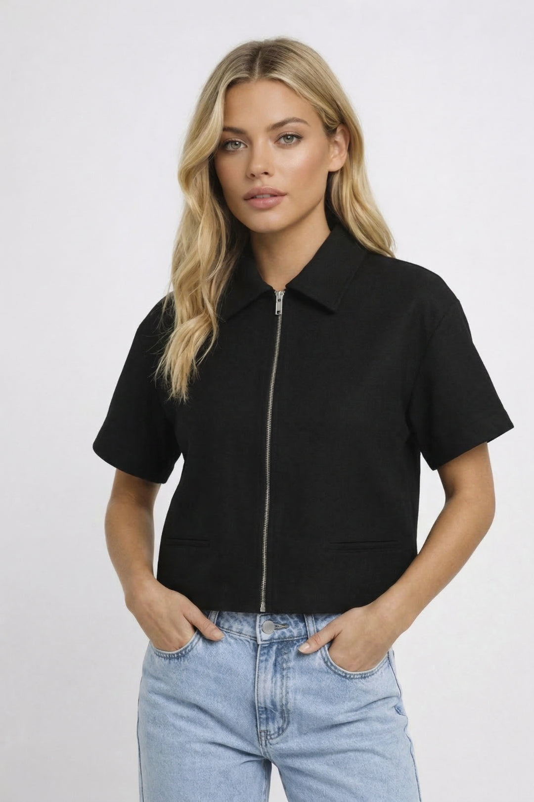 Veste Courte Femme | Fermeture Éclair, Coupe Ajustée | Casual Chic