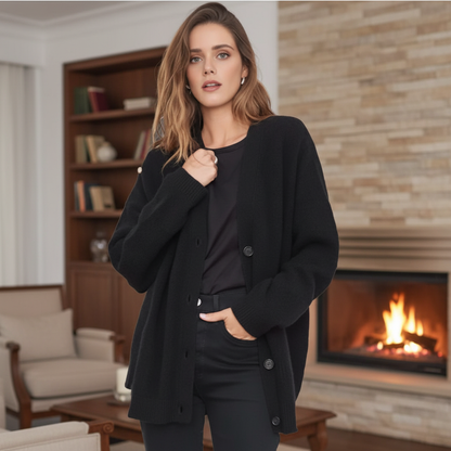 Cardigan Femme | Encolure V, Coupe Ample | Chaud