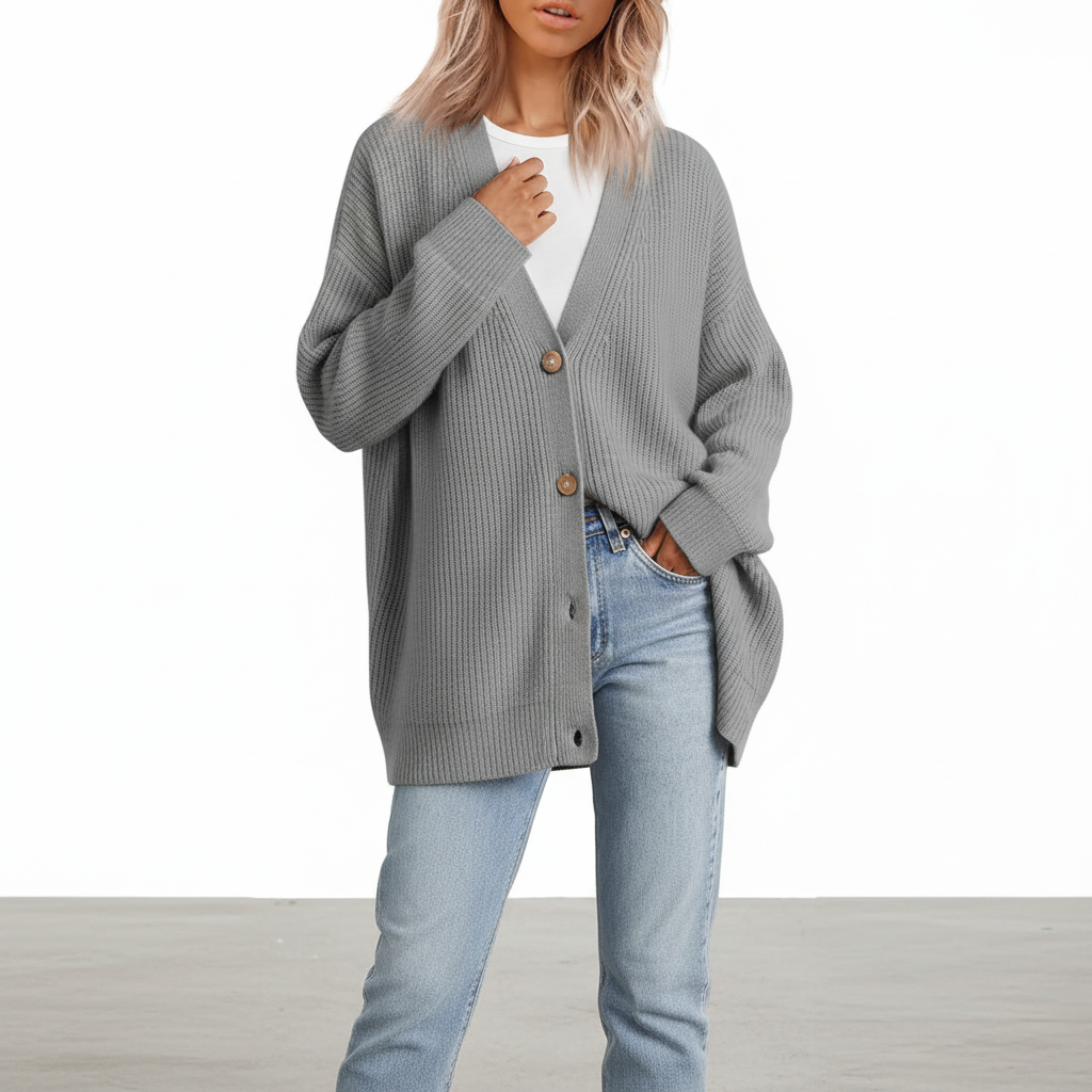 Cardigan Femme | Encolure V, Coupe Ample | Chaud