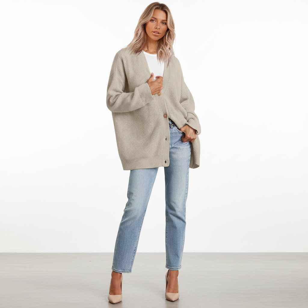 Cardigan Femme | Encolure V, Coupe Ample | Chaud
