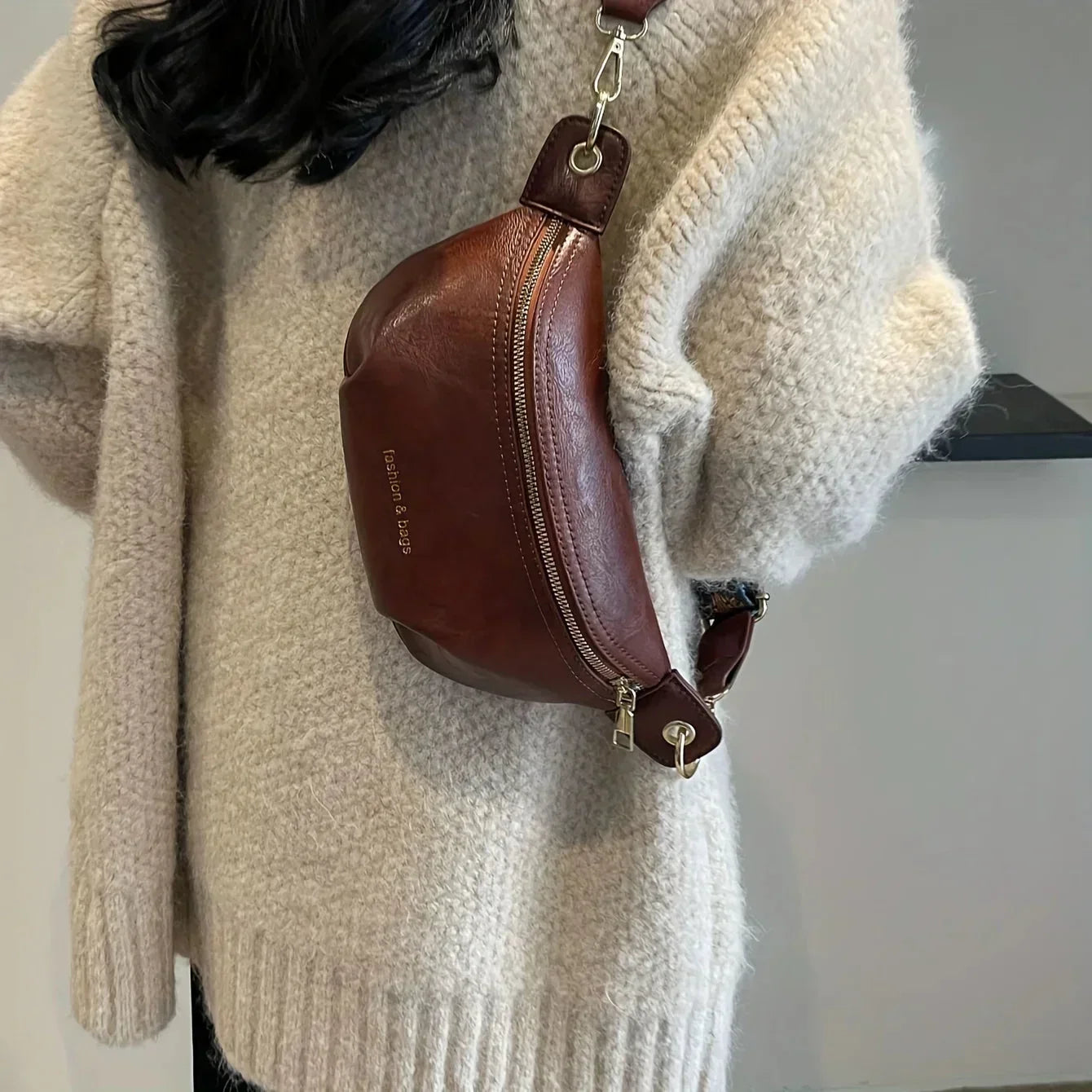 Sac Banane Cuir Femme | Bandoulière Ajustable, Compartiments Zippés