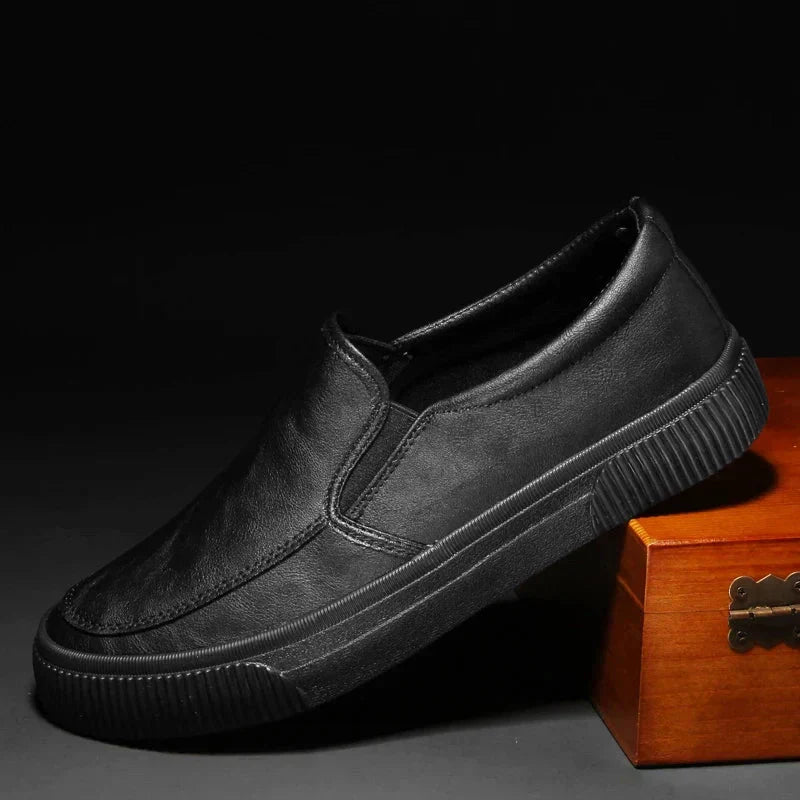 Chaussures de cuir classiques homme | Slip-on élégant, confortable