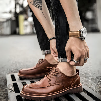 Chaussures de Ville Homme | Cuir Noir et Brun, Lacets Oxford