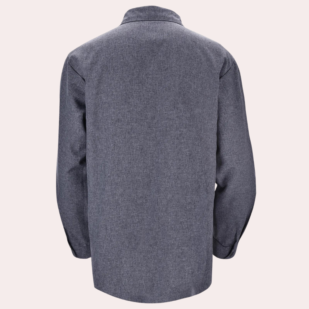 Chemise pour homme | Classique, manches longues | Aspect lin, affaires loisirs | Boutonnage