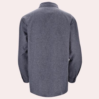 Chemise pour homme | Classique, manches longues | Aspect lin, affaires loisirs | Boutonnage