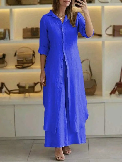 Ensemble Linéen Femme | Chemise Longue, Pantalon Ample | Respirable