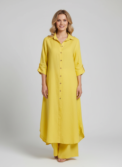 Ensemble Linéen Femme | Chemise Longue, Pantalon Ample | Respirable
