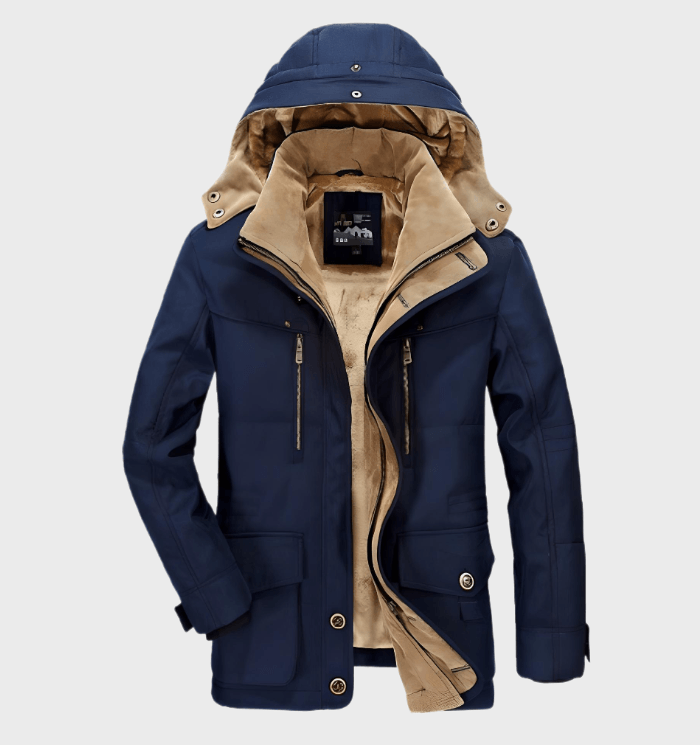 Manteau hiver homme doublure polaire avec capuche amovible coupe regular fit