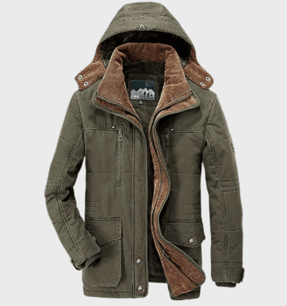 Manteau hiver homme doublure polaire avec capuche amovible coupe regular fit