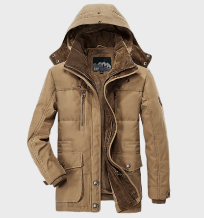 Manteau hiver homme doublure polaire avec capuche amovible coupe regular fit