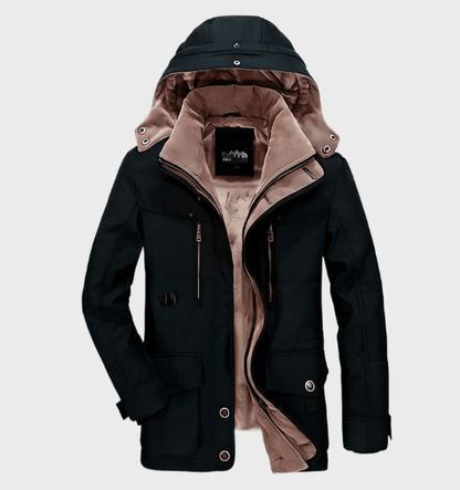 Manteau hiver homme doublure polaire avec capuche amovible coupe regular fit