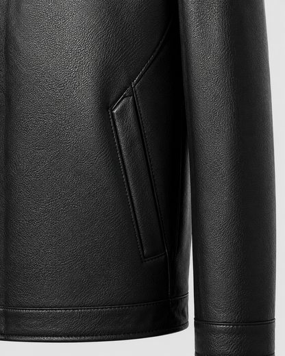 Veste Cuir Homme | Fermeture Éclair | Coupe Droite